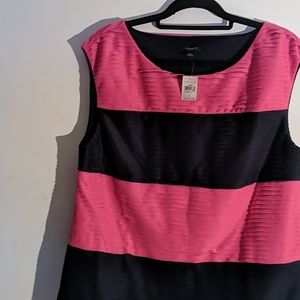 Ann Taylor pink and blue top sz size large nwt